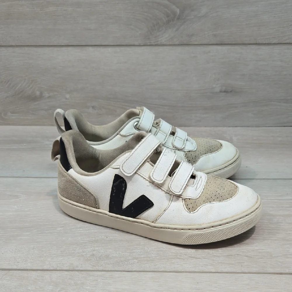 Veja Kids Girl Leaather Hook&loop Sneakers Shoes Sz 3